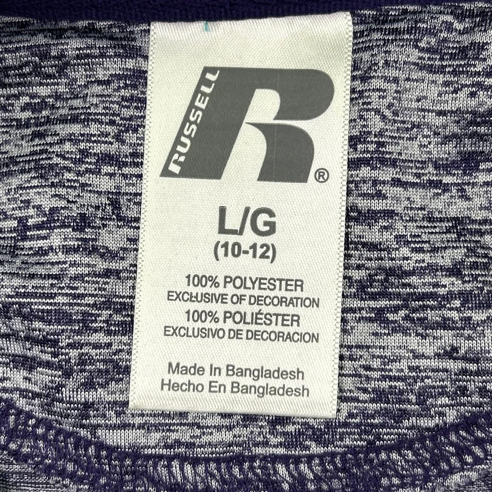 Russell LSU Tigers 1/4 Zip Jacket Girls Large 10-12 Purple Lightweight